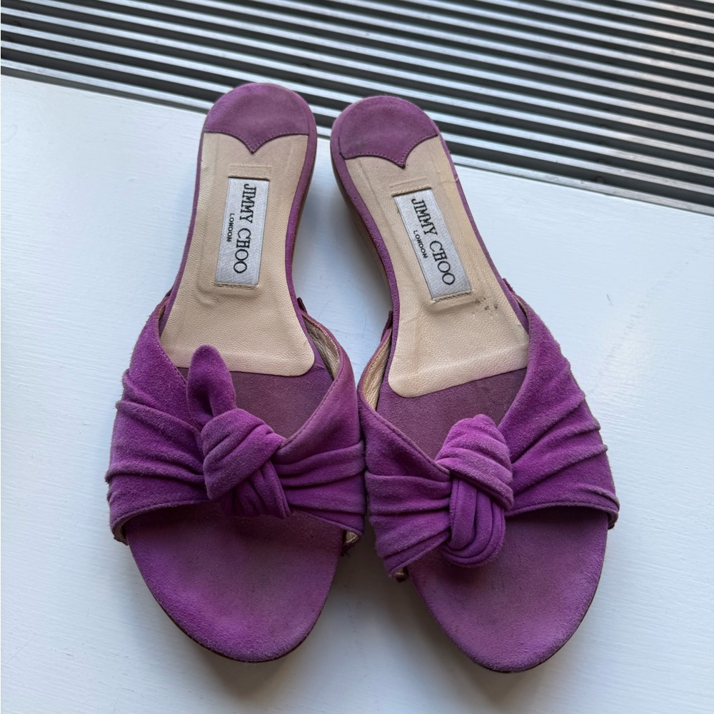 Jimmy Choo Purple Suede Sandals
